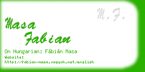 masa fabian business card